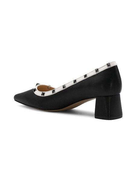 Sage Studded Block Heel Pumps