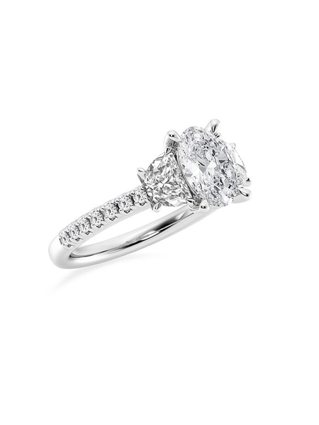 Build Your Own Collection Platinum & Three Stone Lab Grown Diamond Engagement Ring