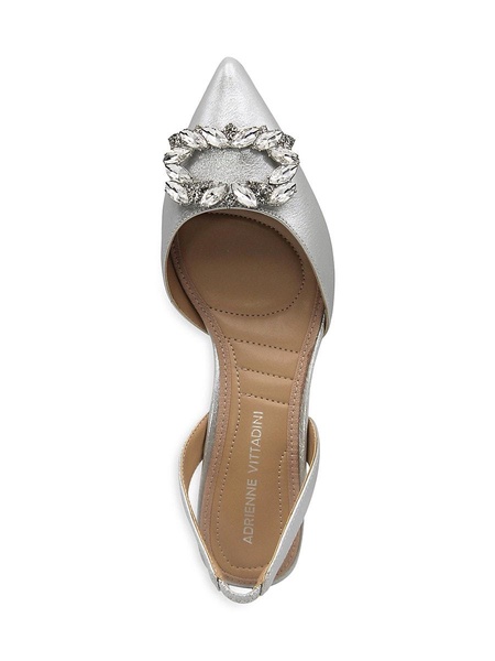 Suzer Kitten Heel Slingback Crystal Pumps