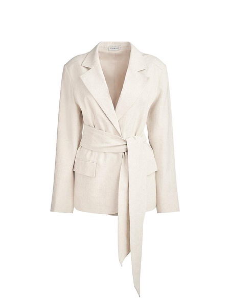 Adley Cotton-Linen Tie Front Blazer