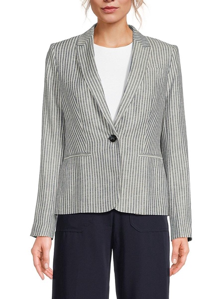 Striped Linen Blend Blazer