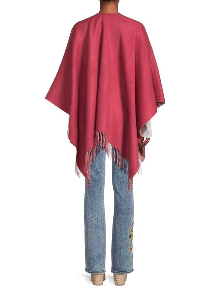 Merino Wool Blend Fringe Cape