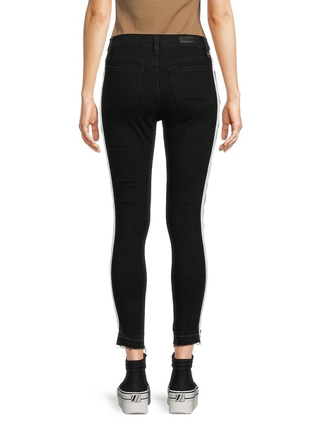 High Rise Tuxedo Striped Ankle Jeans