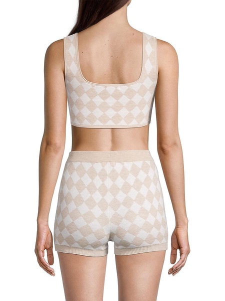 Posey Geometric Knit Bra Top