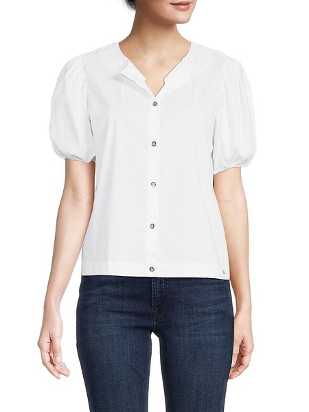 Puff Sleeves Shirt-Style Top