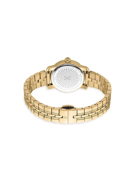 30MM Goldtone Stainless Steel & Crystal Studded Bracelet Watch