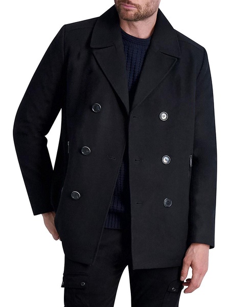 Double Breasted Wool Blend Peacoat