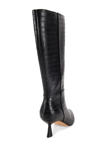 Blair 64MM Croc Embossed Knee-High Boots