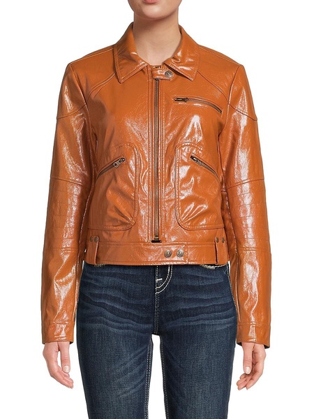 Josie Vegan Leather Zip Up Jacket