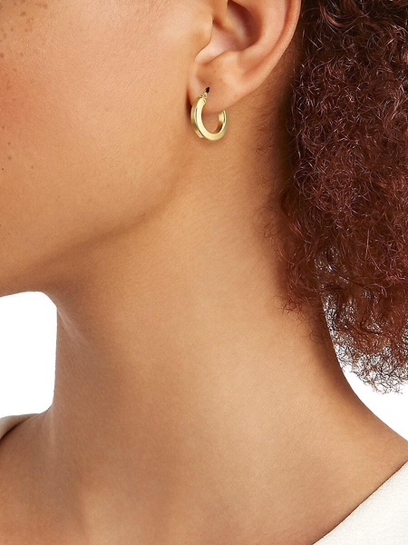 14K Gold Huggie Hoop Earrings