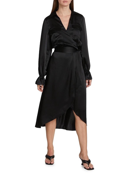 Laney Satin Wrap Dress