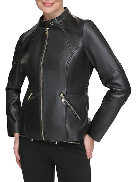 Mandarin Leather Motorcycle Jacket