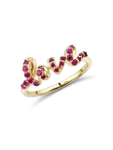 14K Yellow Gold & Ruby Love Ring