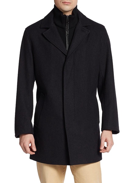 Solid Wool-Blend Coat