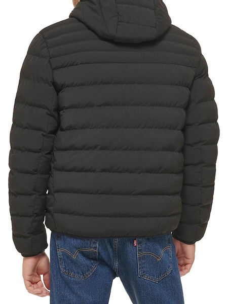 Stretch Quilted Hooded Puffer Jacket