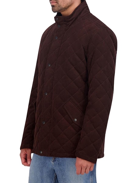 Mockneck Quilted Corduroy Jacket