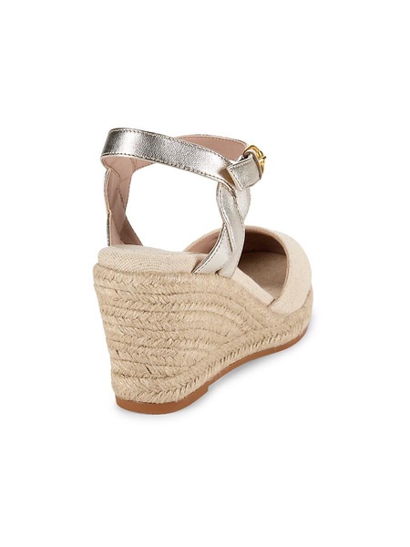 Cap Toe Espadrille Wedge Pumps