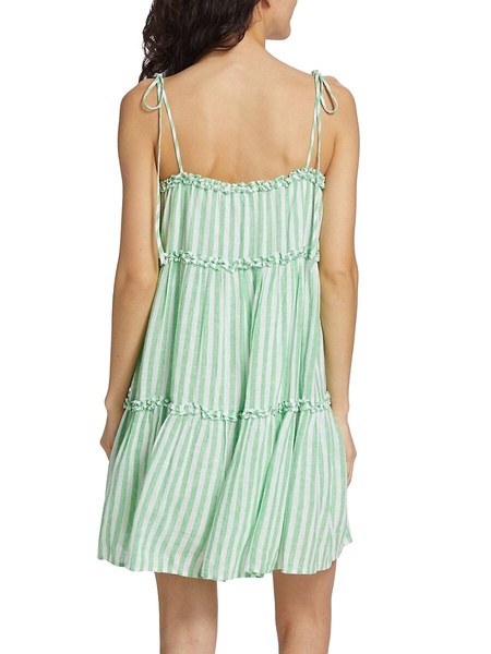 Caralyn Striped Linen Blend Mini Dress