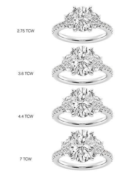 Build Your Own Collection Platinum & Three Stone Lab Grown Diamond Engagement Ring