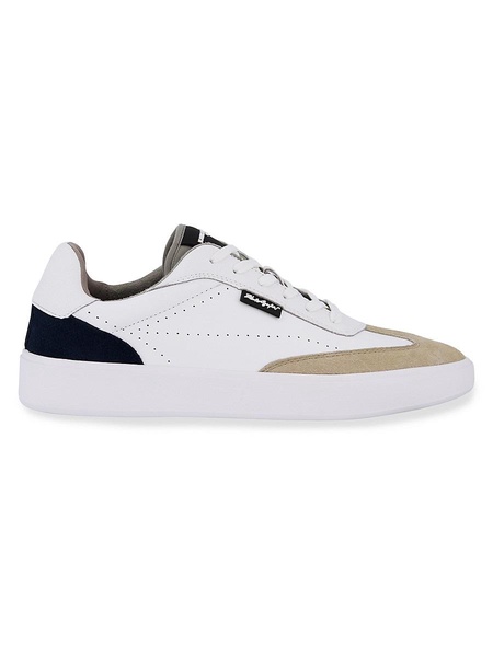 Contrast Leather Low Top Sneakers