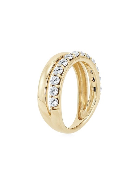 14K Yellow Gold & White Topaz Studded Ring