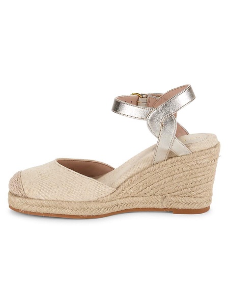 Cap Toe Espadrille Wedge Pumps