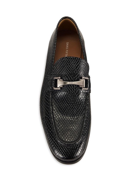 Paul Python Embossed Leather Riding Bit Loafers