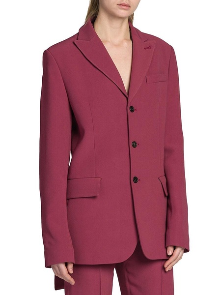 Elasticized Belted Back Blazer