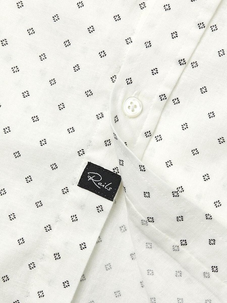 Carson Diamond Print Linen Blend Shirt