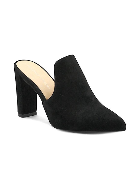 Nella Faux Leather Block Heel Mules