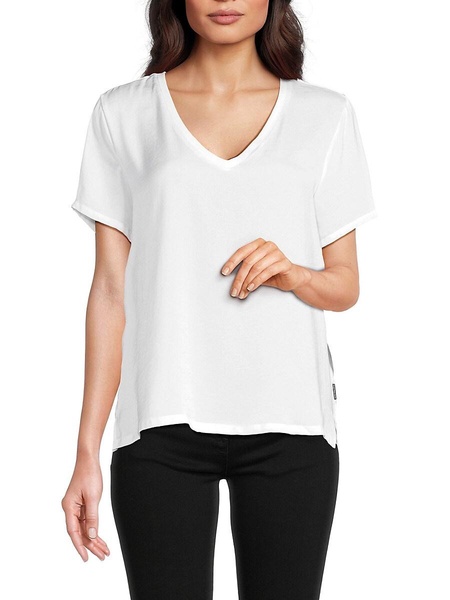 V Neck Charmeuse Tshirt