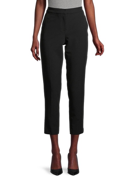 Woven Flat Front Cropped Pants