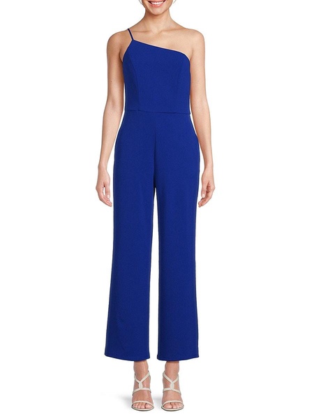 One Shoulder Scuba Crepe Jumpsuit