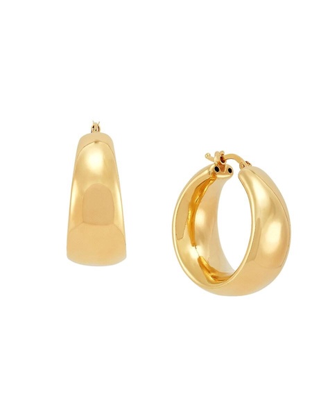 14K Goldplated Sterling Silver Chunky Huggie Earrings