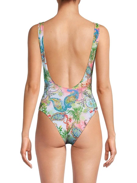 Paisley Print One-Piece Swimsuit