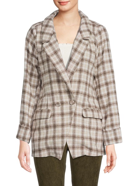 Plaid Double Breasted Blazer