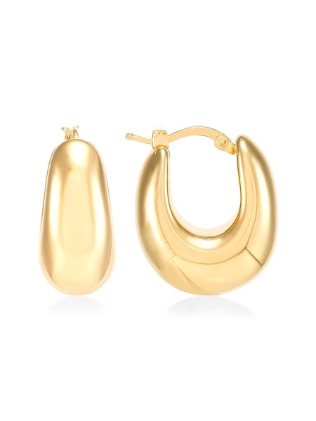 18K Goldplated Silver Chunky Huggie Earrings