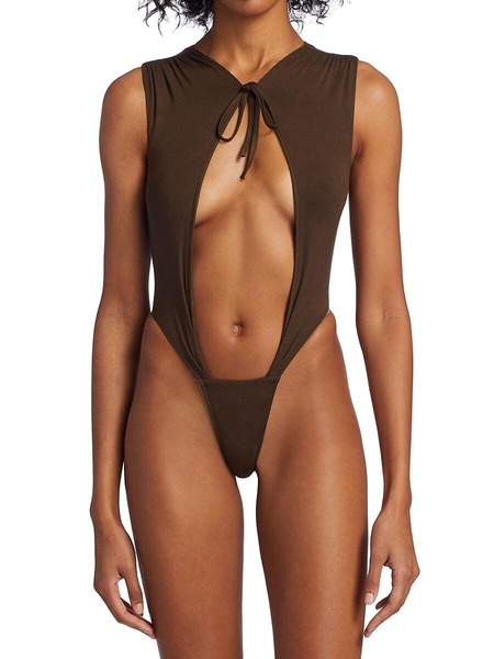 Self Tie Cut Out Bodysuit