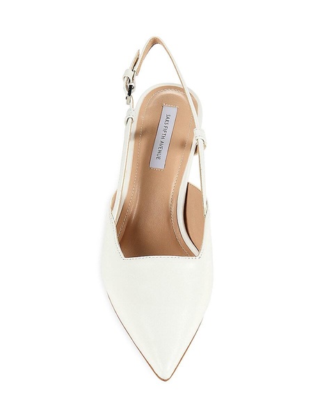 Point Toe Leather Slingback Pumps