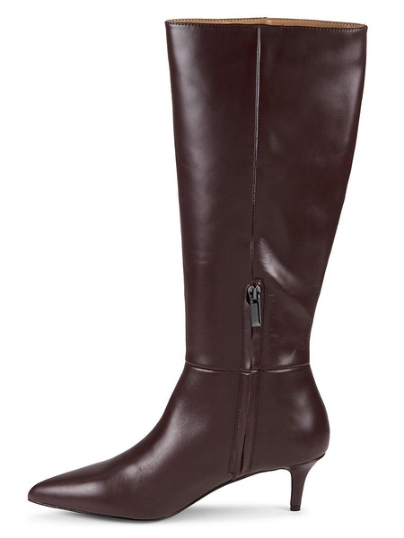 Charlie Leather Kitten Heel Calf Boots