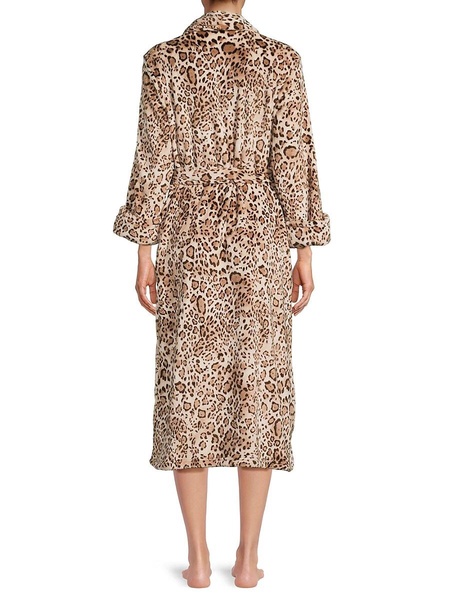 Animal Print Faux Fur Robe