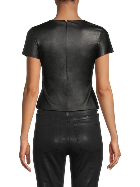 Brando Stretch-Leather Short-Sleeve Top