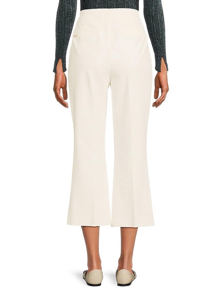 Flat Front Flared Cropped Pants