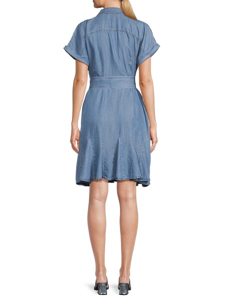 Belted Chambray Mini Dress