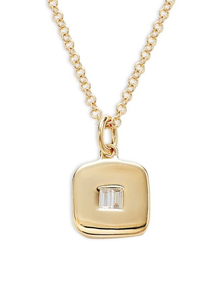 14K Yellow Gold & 0.04 TCW Diamond Pendant Necklace