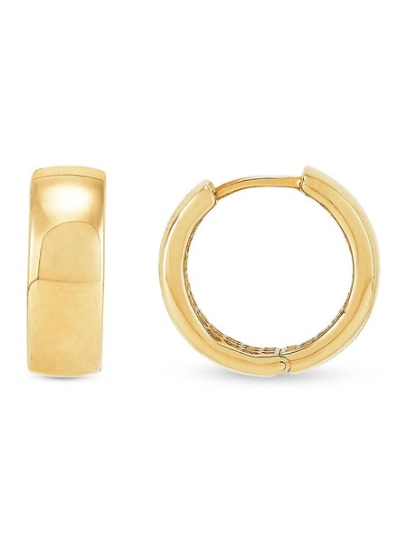 14K Yellow Gold Polished Huggie Earrings