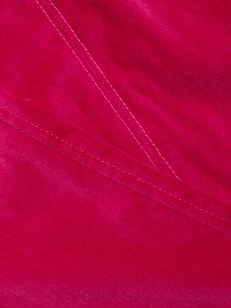 Long Lou Bow-Detailed High-Rise Velvet Pants