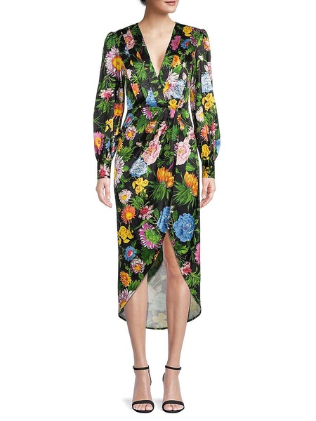 Nina Floral Faux Wrap Dress