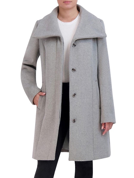 Convertible Collar Wool Blend Coat