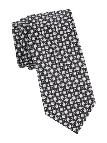 Geometric Print Silk Tie